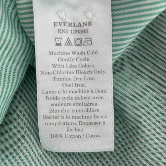 Everlane Womens Shirt Small Green Long Sleeve Button Down Oversized Preppy New - Picture 6 of 7